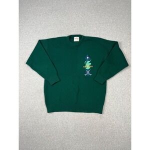 Vintage St Andrews Golf Sweater Mens XL Green Wool Blend Home Of Golf Crew Neck